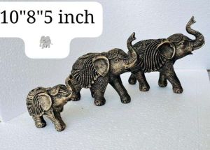 10 Inch Antique Brass Elephant Statue, Packaging Type : Box