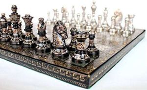 Premium Brass Chess Board Game Set, Color : Multi Color
