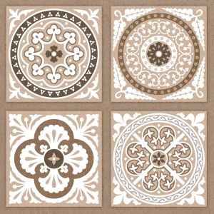 300x300mm Beige Floral Geometric Ceramic Tile