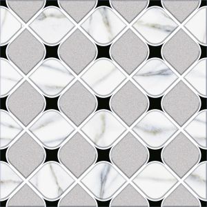 300x300mm Grey Geometric Interlock Ceramic Tile