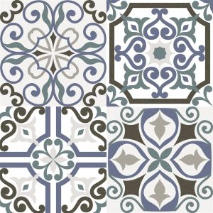 300x300mm White Geometric Ceramic Tile