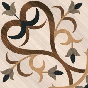 333×333mm Multitone Wood Inlay Floral Ceramic Wall Tile