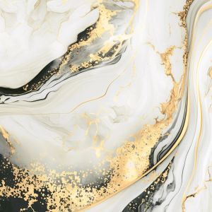 400×400mm Stardust Black & Golden Abstract Ceramic Tile