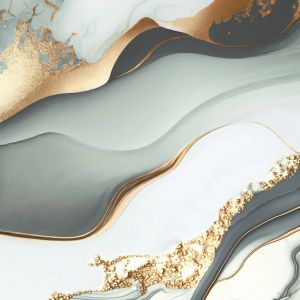 400×400mm Wavecrest Grey & Golden Beaded Ceramic Tile