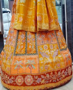 Zari Work Dola Silk Bridal Lehenga Choli