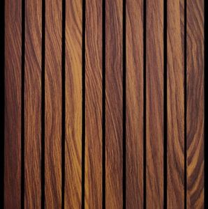 9L-415 Wooden Brown PVC Fluted Louvers Panel