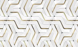 SD-1510 White and Golden Digital UV PVC Marble Sheet