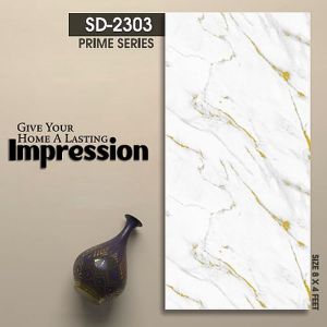 SD-2303 Prime Series White UV PVC Marble Sheet