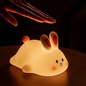 Silicone Sleeping Rabbit Night Lamp Standard for Lighting