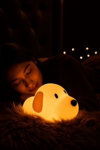 Silicone Sleeping Puppy Night Lamp for Bedtime Comfort