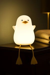 Silicone Soft Duck Glowing Night Lamp, Color : White Standard