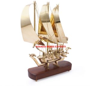 Polished Brass Ship Showpieces for Wedding Gifts Antique