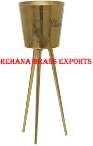 Plain Polished Copper Champagne Bucket, Shape : Round
