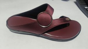 Synthetic Leather Women Casual Flat Sandal, Color : Dark Brown