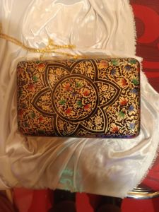 Paper Mache Clutch with Real Gold Work