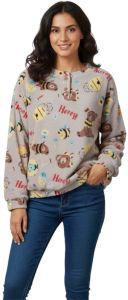 Regular Collar Wool Ladies Printed Sweatshirt, Brand Name : All