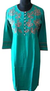 Cotton Ladies Embroidered Kurtis Party Wear