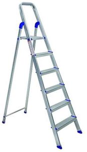 6 Step Powder Coated Silver Aluminum Ladder