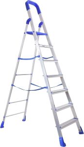 7 Step Powder Coated Silver Aluminum Ladder