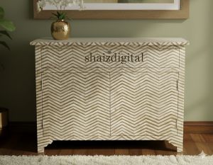 Polished Bone and Resin Inlay Drawer, Color : Brown, White