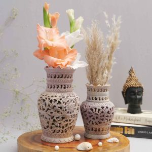 Non Printed Polished Marble Flower Vase, Shape : Cylinder