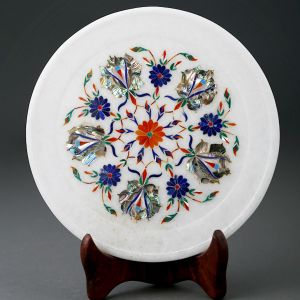 Marble Inlay Plates for Home Decor Or Serving Purposes