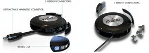 Silicon Rubber Kubno Retractable Magnetic 3in-1 Charging Cable