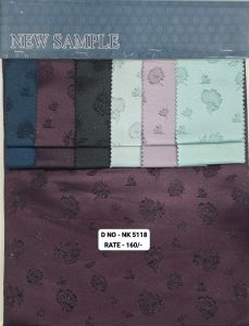 Jacquard Plain Satin Polyester Suiting Fabrics, Color : Multicolore