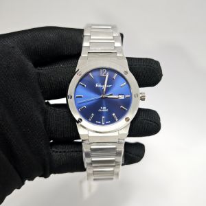 Ferragamo F-80 Classic Steel Blue Dial Stainless Steel Strap Swiss Watch