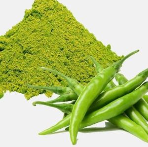 Spicy Green Chilli Powder, Packaging Type : Packet for Seasoning
