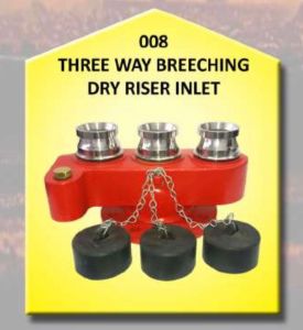 Brass 3- Way Breeching Dry Riser Inlet, Color : Red 3-way