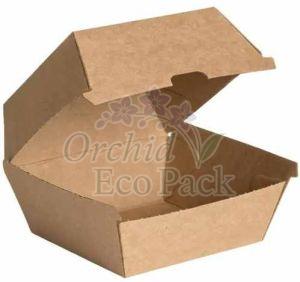 Plain Small Kraft Paper Burger Box, Color : Brown for Food Packaging