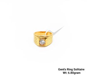 22KT New Design Gold Gents Ring Solitaire