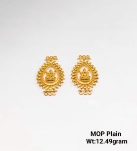 22kt New Design Gold Mop Plain Earring