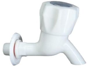 Glossy Ptmt Short Body Bib Cock, Color : White for Bathroom Fittings
