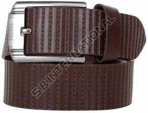 Brown Textured Casual Leather Belt