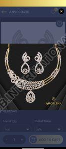 Dimaond Polished Designer Gold Real Diamond Necklace, Color : White