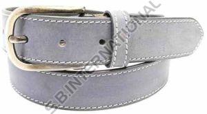 Grey Matte Finish Leather Belt