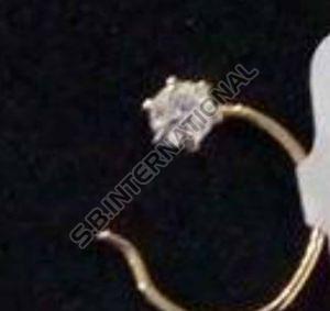 Ladies Gold Diamond Nose Pin, Packaging Type : Box