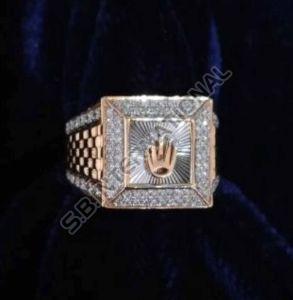 Men Gold Diamond Ring Wedding, Anniversary