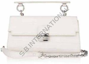 White Premium Leather Satchel Bag