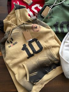 Brown Lionel Messi Cotton Printed Hoodie