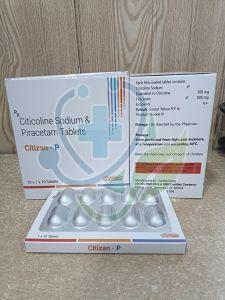Citizan P Citicoline Sodium Piracetam Tablet, Packaging Type : Box
