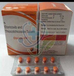 Etorizan TH Etoricoxib Thiocolchicoside Tablet, Packaging Type : Box