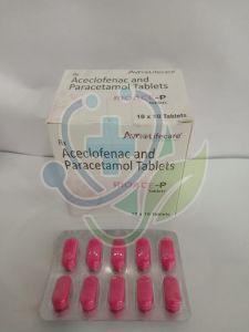 Rioace P Aceclofenac Paracetamol Tablet, Packaging Type : Box