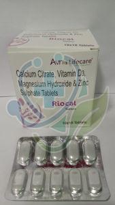 Riocal Calcium Citrate Vitamin D Tablet, Packaging Type : Box