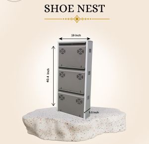 3x2Inch Wall-Mounted Metal Shoe Rack