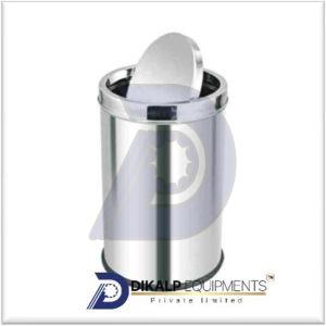 Stainless Steel 304 Swing Dustbin, Color : Silver for Indoor Outdoor