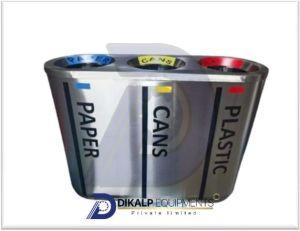Stainless Steel Recycling Bin, Color : Silver for Indoor Outdoor