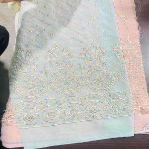 Cotton Hand Embroidered Fabric, Width : 30-40 Inch for Textile Industry